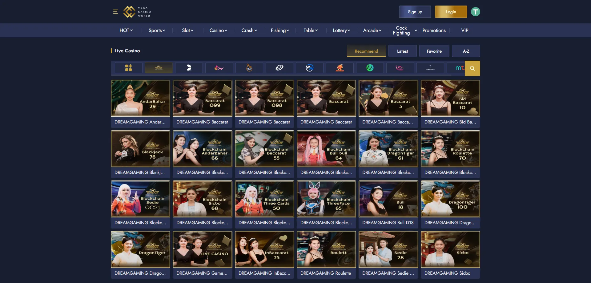 Mcw Mega Casino mobile app showing full games catalog on smartphone